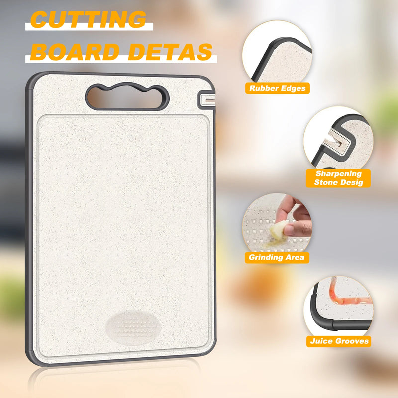 Stainless Steel Cutting Board Set, Double Sided Kitchen Chopping Boards, Titanium-Finish, Dishwasher Safe