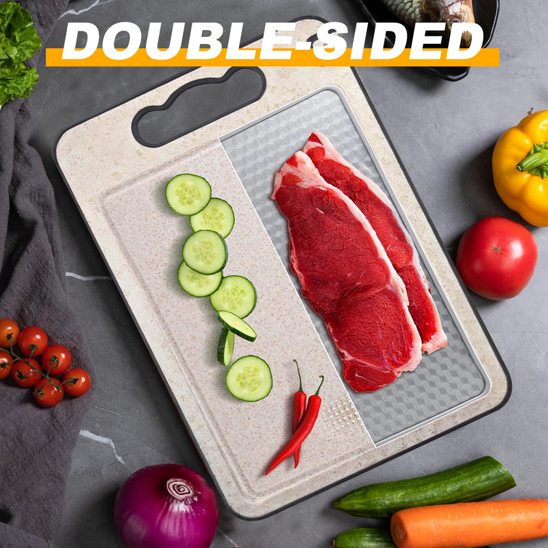 Stainless Steel Cutting Board Set, Double Sided Kitchen Chopping Boards, Titanium-Finish, Dishwasher Safe